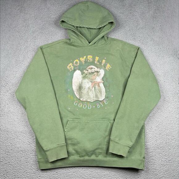 Boys Lie Other - Boys Lie Good Bye Hoodie Men’s XL Green Graphic Angel Streetwear Pull Over